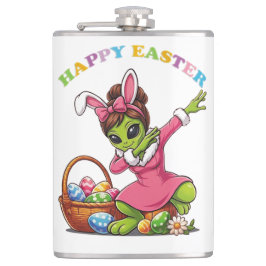 Funny Alien Easter Bunny Dabbing Cute Easter Egg フラスク