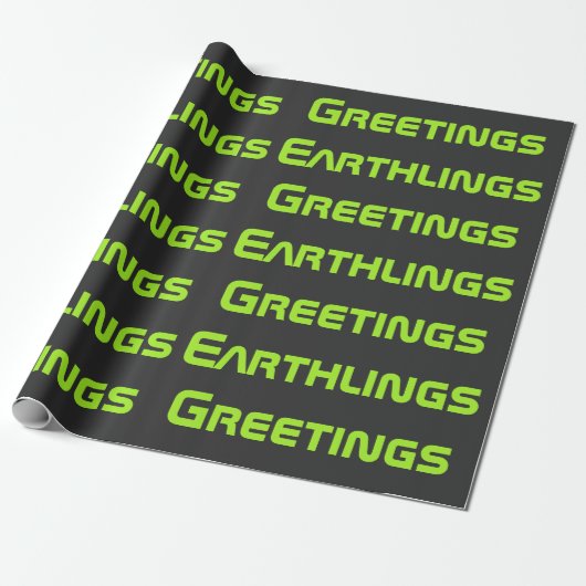 Funny Alien Greetings Wrapping Paper  ラッピングペーパー (アンロールド)
