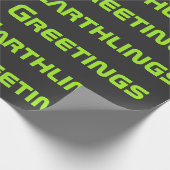 Funny Alien Greetings Wrapping Paper  ラッピングペーパー (角)