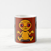 Funny Alien Gym Mug – 3-Panel Cartoon Workout  コーヒーマグカップ (中央)