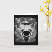 Funny Alien Turkey Ufo Selfie Thanksgiving Meme  カード (黄色い花)