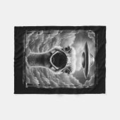 Funny Alien Turkey Ufo Selfie Thanksgiving Men Wom フリースブランケット (正面(横))