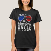Funny All American Uncle Sunglasses USA 4th Of Jul Tシャツ (正面)