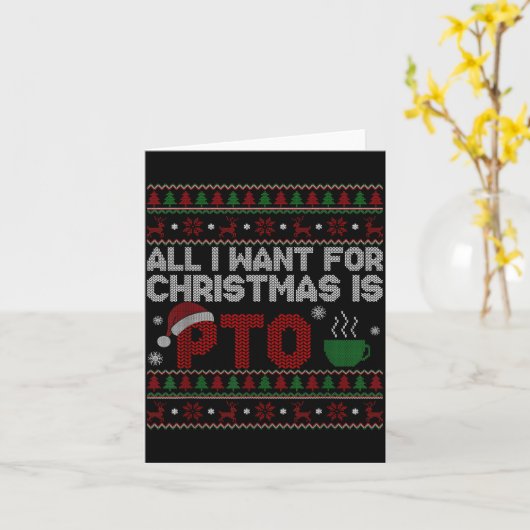 Funny All I Want For Christmas Is Pto Matching Ugl カード (黄色い花)