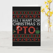 Funny All I Want For Christmas Is Pto Matching Ugl カード (黄色い花)