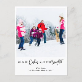 Funny All is Not Calm Holiday Photo Postcard シーズンポストカード
