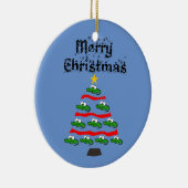 Funny Alligator Christmas Tree Cartoon セラミックオーナメント (右)