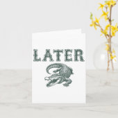 Funny Alligator Pun Later Gator  カード (黄色い花)