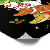 Funny Alligator Santa Elf Snowman Christmas Womens ポスター (角)