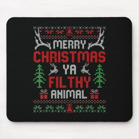 Funny Alone At Home Movies Merry Christmas You Fil マウスパッド (正面)