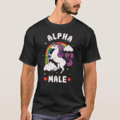 Funny Alpha Male Unicorn Rainbow funny Tシャツ (正面)