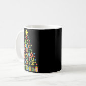 Funny Alphabet Christmas Tree Graphic Abc A-z Teac コーヒーマグカップ (正面左)