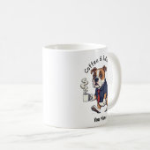 Funny American Bulldog  Business Suit Coffee  コーヒーマグカップ (正面右)