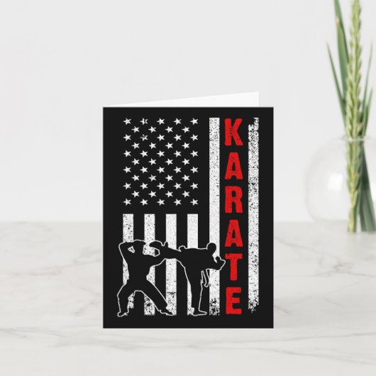 Funny American Flag Karate Art For Men Women Karat カード (正面)