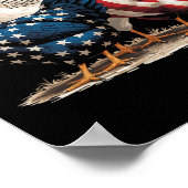 Funny American Flag Rooster Independence Day 4th O ポスター (角)