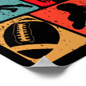 Funny American Football Player Field Game Enthusia ポスター (角)