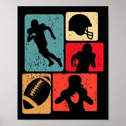 Funny American Football Player Field Game Enthusia ポスター (正面)