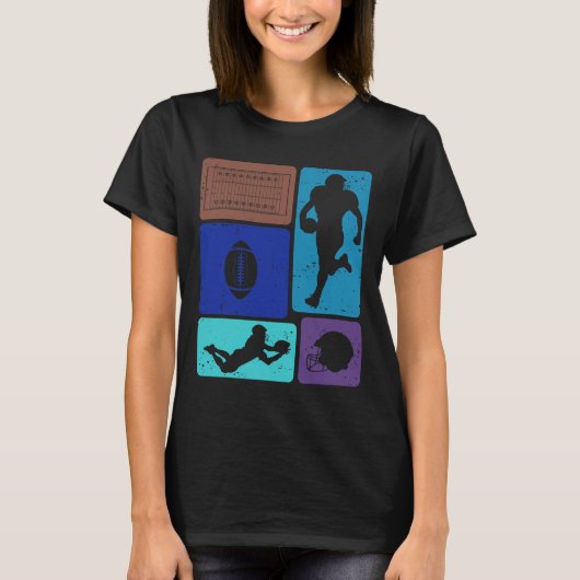 Funny American Football Player Field Game Enthusia Tシャツ (正面)
