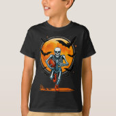 Funny American Football Skeleton Player Halloween  Tシャツ (正面)