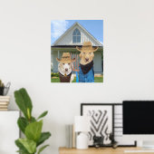 Funny American Gothic Lab Poster ポスター (ホームオフィス)