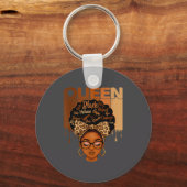 Funny American Melanin History Queen Black African キーホルダー (正面)