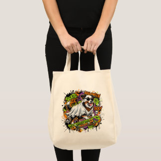 Funny American Shepherd Ghost Skateboard Halloween トートバッグ