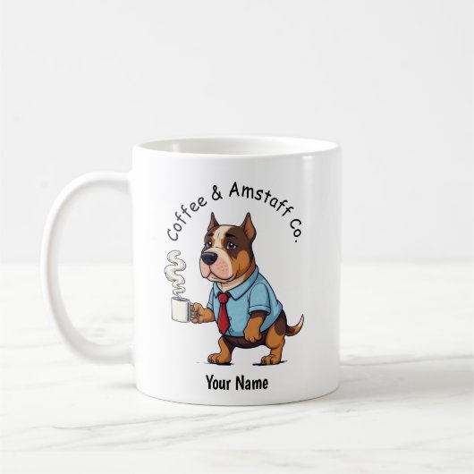 Funny American Staffordshire Business Suit Coffee コーヒーマグカップ (左)