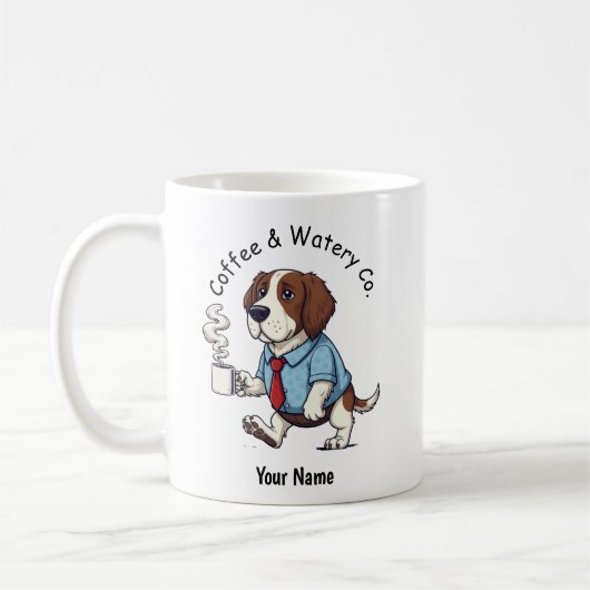 Funny American Water Spaniel Business Suit Coffee  コーヒーマグカップ (左)
