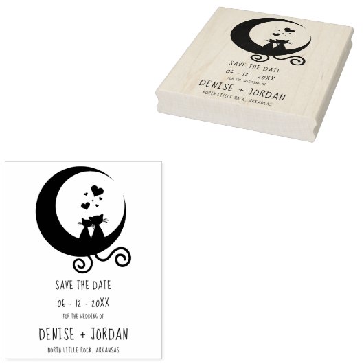 Funny Amorous Romantic Cats Couple Wedding  ラバースタンプ (押印)