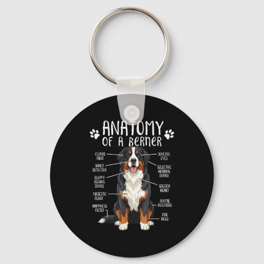 Funny Anatomy Bernese Mountain Dog Cute Berner Lov キーホルダー (正面)