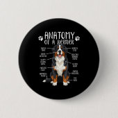 Funny Anatomy Bernese Mountain Dog Cute Berner Lov 缶バッジ (正面)