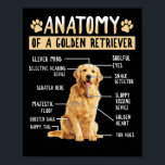 Funny Anatomy Golden Retriever Dog Lover Gift ポスター<br><div class="desc">Funny Anatomy Golden Retriever Dog Lover Gift</div>