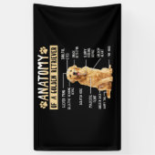 Funny Anatomy Golden Retriever Dog Lover Gift 横断幕 (縦)