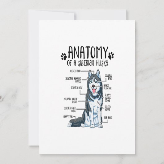 Funny Anatomy Siberian Husky Dog Lover Gift シーズンカード (正面)