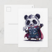 Funny and Cute Panda Movie Character on a White シーズンポストカード (正面/裏面)