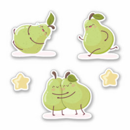 Funny and loving children's pears set シール