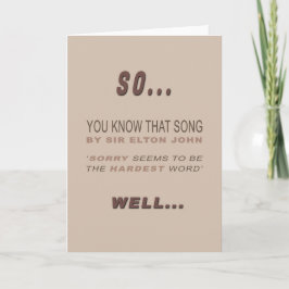 Funny and Sarcastic Apology Card カード