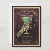 Funny and Sophisticated Halloween Gothic Cocktail  招待状 (正面)