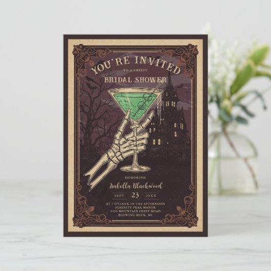 Funny and Sophisticated Halloween Gothic Cocktail  招待状 (スタンド正面)