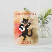 Funny and vintage happy new year holiday card (スタンド正面)