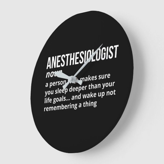 Funny Anesthesiologist Definition ラージ壁時計 (傾斜)