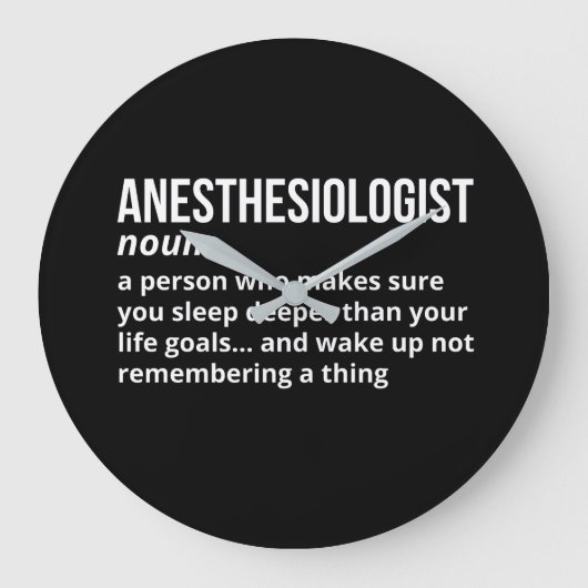 Funny Anesthesiologist Definition ラージ壁時計 (正面)