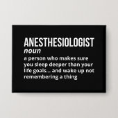 Funny Anesthesiologist Definition 缶バッジ (正面)