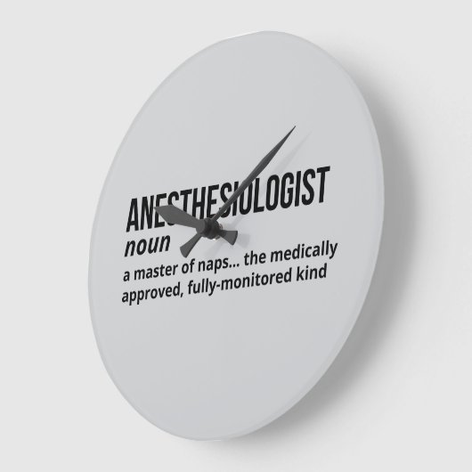 Funny Anesthesiologist Definition Clock Gift ラージ壁時計 (傾斜)