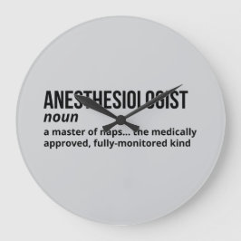 Funny Anesthesiologist Definition Clock Gift ラージ壁時計