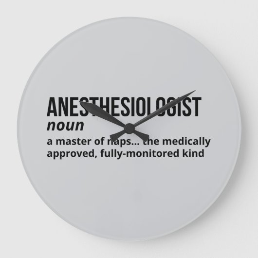 Funny Anesthesiologist Definition Clock Gift ラージ壁時計 (正面)