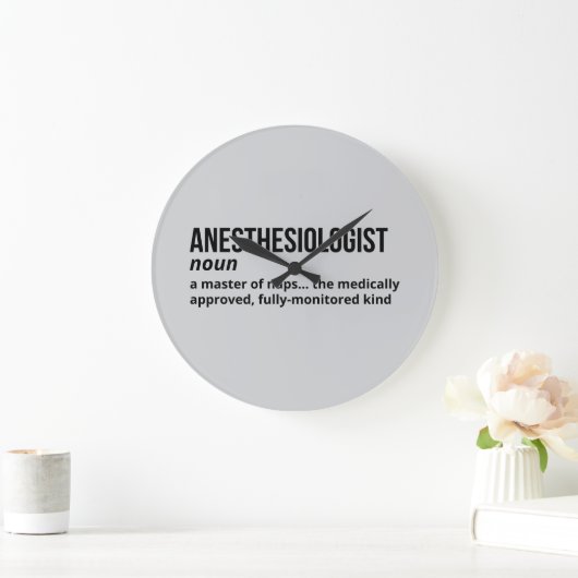 Funny Anesthesiologist Definition Clock Gift ラージ壁時計 (ホーム)