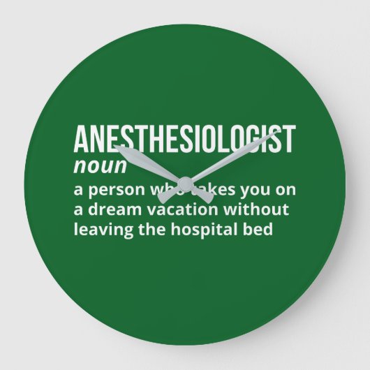 Funny Anesthesiologist Meaning Clock ラージ壁時計 (正面)