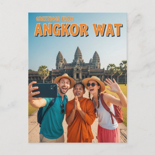 Funny Angkor Wat Cambodia ポストカード (正面)