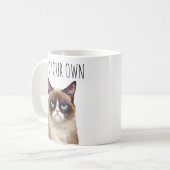 Funny Angry Cat – Add Your Own Text  コーヒーマグカップ (正面左)